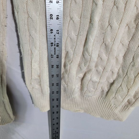 GAP Winter White Cable Knit Long Sleeve Pullover Teens Sweater  Womens  Size S - Picture 7 of 8